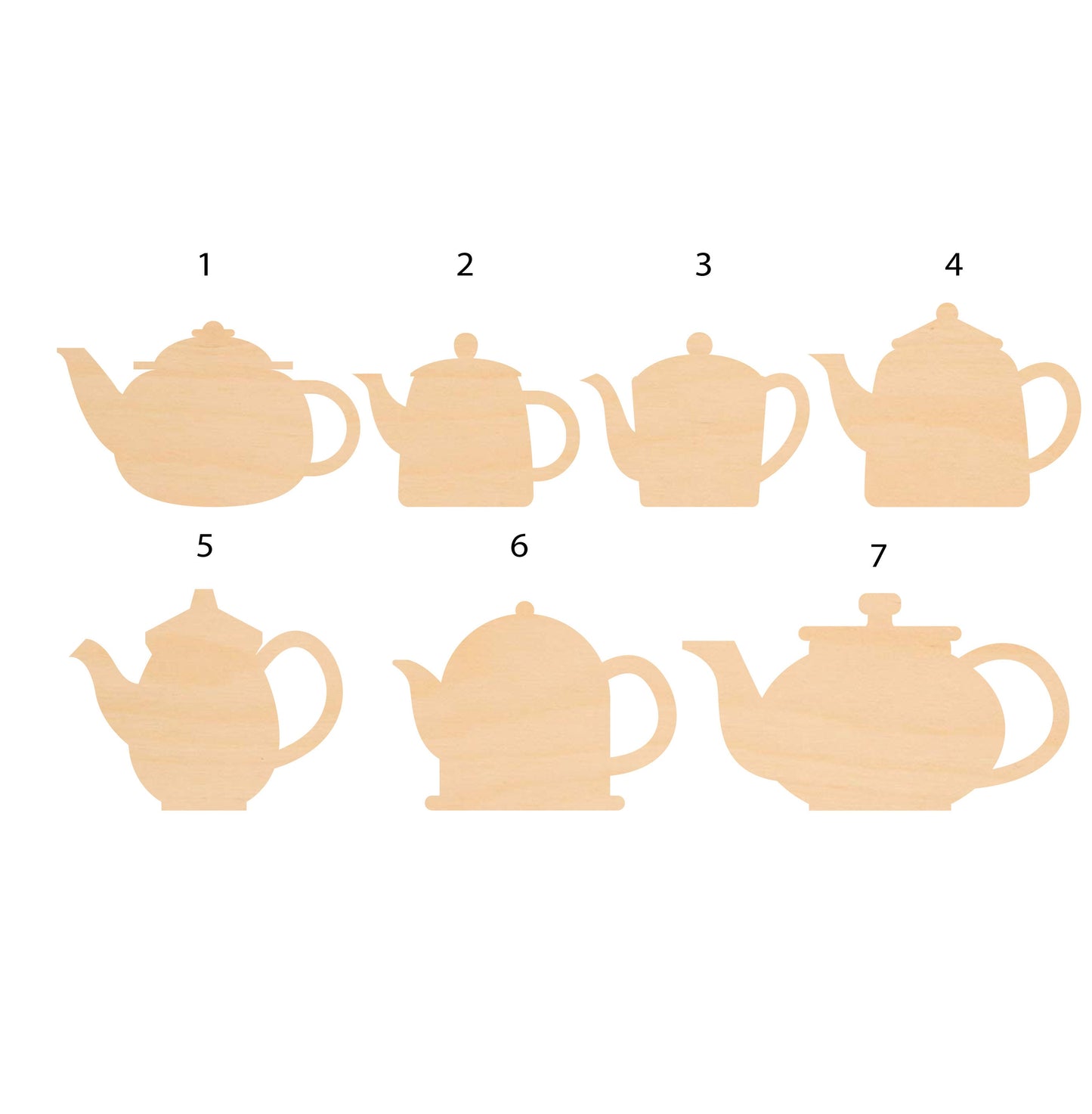 Unfinished Wooden Teapot Cut Wood Shape Craft Supply **Bulk Pricing Available**  SHIPS FAST*thicknesses are NOMINAL*