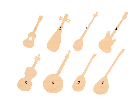 Unfinished Wooden String Instruments Shape | Craft Supply **Bulk Pricing Available**  SHIPS FAST*thicknesses are NOMINAL*