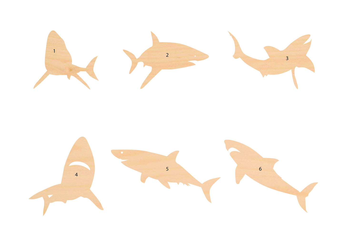 Unfinished Wooden Shark 2 Shape | Craft Supply **Bulk Pricing Available**  SHIPS FAST*thicknesses are NOMINAL*