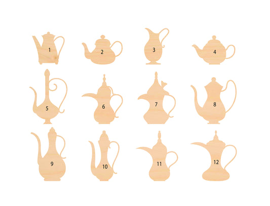 Unfinished Wooden Coffee & Teapots Shape | Craft Supply **Bulk Pricing Available**  SHIPS FAST*thicknesses are NOMINAL*