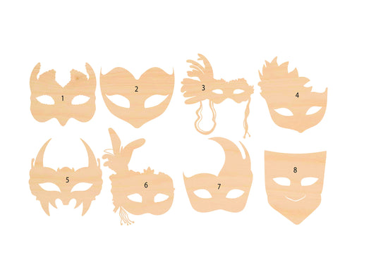 Unfinished Wooden Masquerade Ball Masks Shape | Craft Supply **Bulk Pricing Available**  SHIPS FAST*thicknesses are NOMINAL*