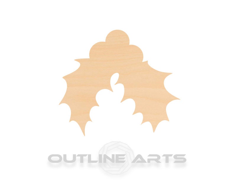 Unfinished Wooden Holly Shape | Craft Supply **Bulk Pricing Available**  SHIPS FAST*thicknesses are NOMINAL*