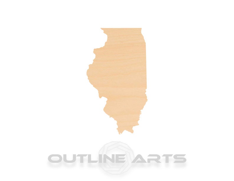 Unfinished Wooden Illinois Shape | Craft Supply **Bulk Pricing Available**  SHIPS FAST*thicknesses are NOMINAL*