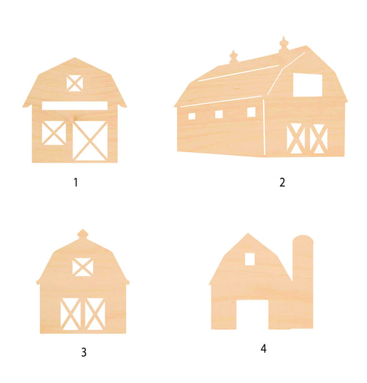Unfinished Wooden Barn Shape | Craft Supply **Bulk Pricing Available**  SHIPS FAST*thicknesses are NOMINAL*