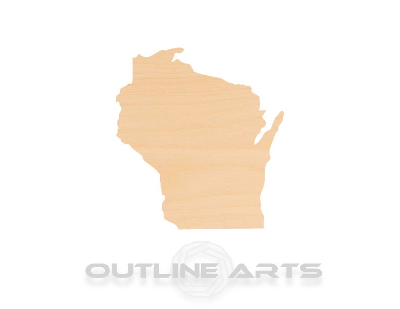 Unfinished Wooden Wisconsin Shape | Craft Supply **Bulk Pricing Available**  SHIPS FAST*thicknesses are NOMINAL*