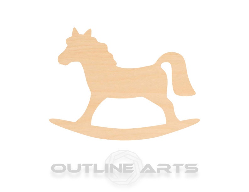 Unfinished Wooden Rocking Horse Shape | Craft Supply **Bulk Pricing Available**  SHIPS FAST*thicknesses are NOMINAL*