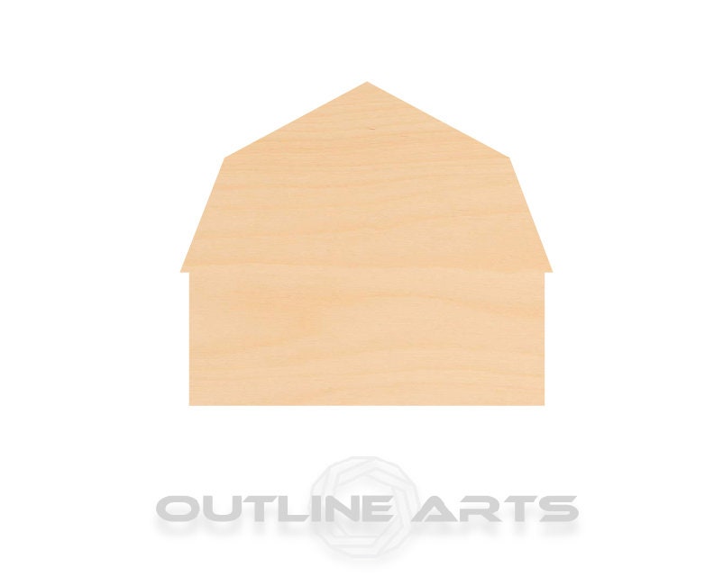 Unfinished Wooden Barn 2 Shape | Craft Supply **Bulk Pricing Available**  SHIPS FAST*thicknesses are NOMINAL*