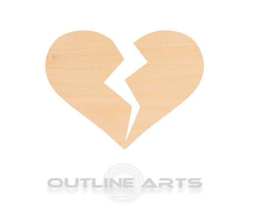 Unfinished Wooden Broken Heart Shape | Craft Supply **Bulk Pricing Available**  SHIPS FAST*thicknesses are NOMINAL*