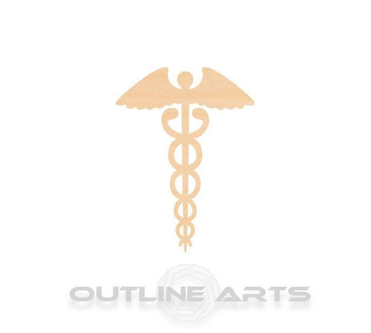 Unfinished Wooden Caduceus Shape | Craft Supply **Bulk Pricing Available**  SHIPS FAST*thicknesses are NOMINAL*