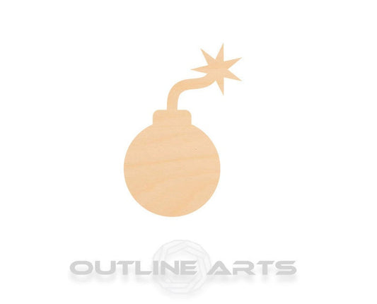 Unfinished Wooden Cartoon Bomb Shape | Craft Supply **Bulk Pricing Available**  SHIPS FAST*thicknesses are NOMINAL*