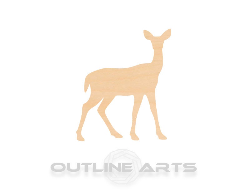Unfinished Wooden Doe Deer Shape | Craft Supply **Bulk Pricing Available**  SHIPS FAST*thicknesses are NOMINAL*