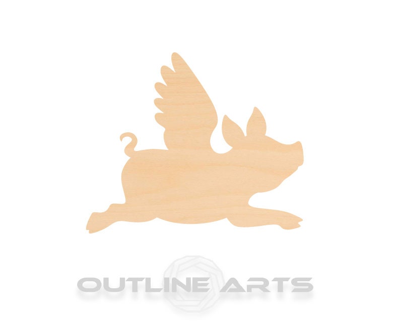 Unfinished Wooden Flying Pig Shape | Craft Supply **Bulk Pricing Available**  SHIPS FAST*thicknesses are NOMINAL*