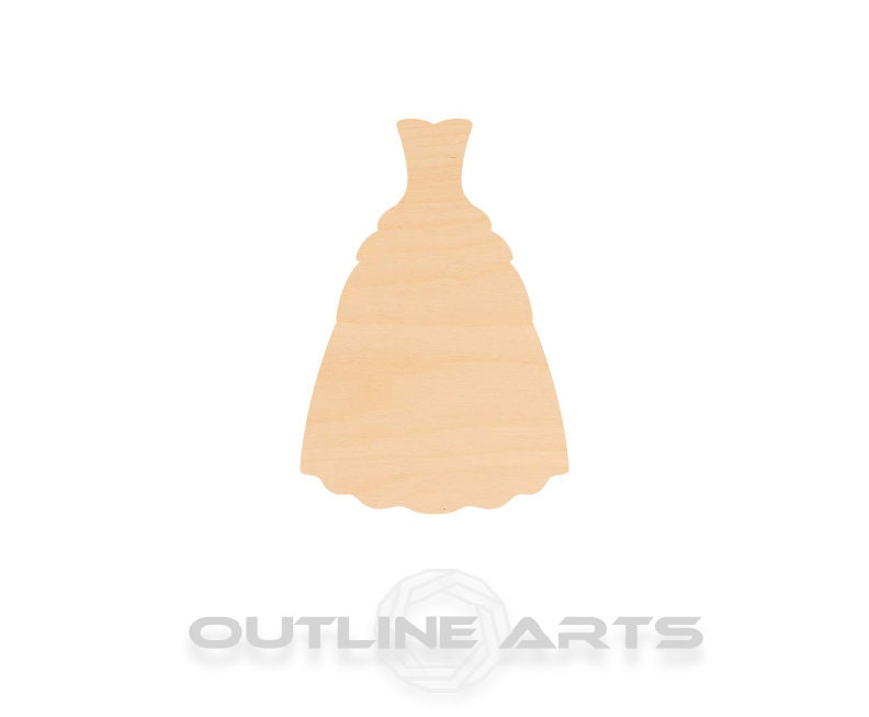 Unfinished Wooden Wedding Dress Shape | Craft Supply **Bulk Pricing Available**  SHIPS FAST*thicknesses are NOMINAL*