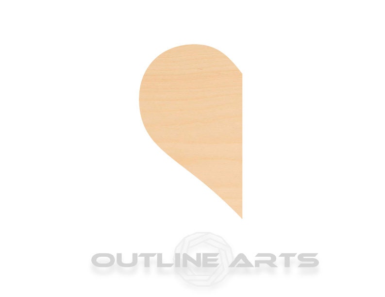 Unfinished Wooden Half Heart Shape | Craft Supply **Bulk Pricing Available** See Item Description SHIPS FAST*thicknesses are NOMINAL*