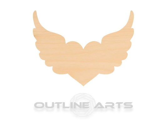 Unfinished Wooden Heart with Wings Shape | Craft Supply **Bulk Pricing Available**  SHIPS FAST*thicknesses are NOMINAL*