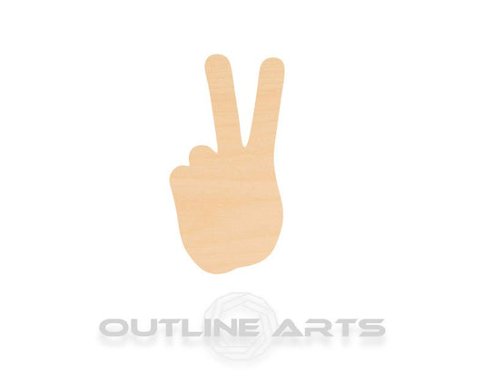 Unfinished Wooden Peace Hand Sign Shape | Craft Supply **Bulk Pricing Available**  SHIPS FAST*thicknesses are NOMINAL*