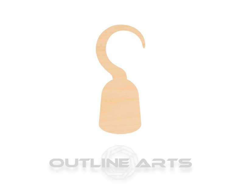 Unfinished Wooden Pirate Hook Shape | Craft Supply **Bulk Pricing Available**  SHIPS FAST*thicknesses are NOMINAL*