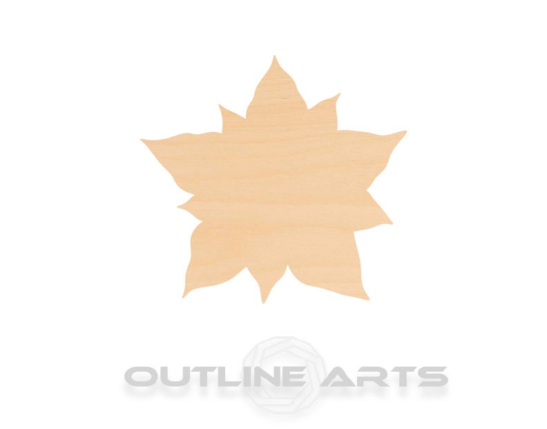 Unfinished Wooden Poinsettia Shape | Craft Supply **Bulk Pricing Available**  SHIPS FAST*thicknesses are NOMINAL*