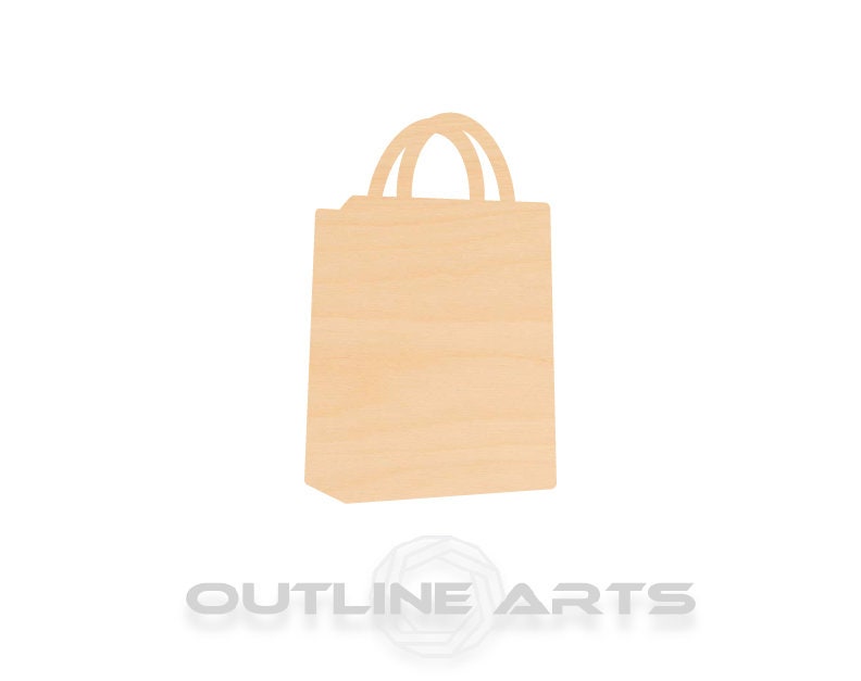 Unfinished Wooden Shopping Bag Shape | Craft Supply **Bulk Pricing Available**  SHIPS FAST*thicknesses are NOMINAL*