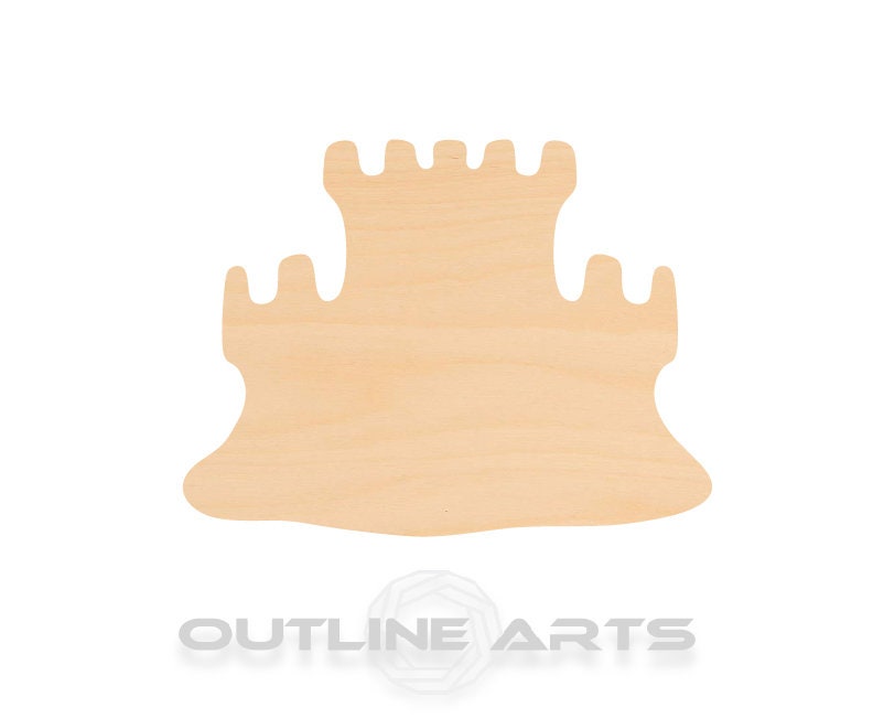 Unfinished Wooden Sand Castle Shape | Craft Supply **Bulk Pricing Available**  SHIPS FAST*thicknesses are NOMINAL*