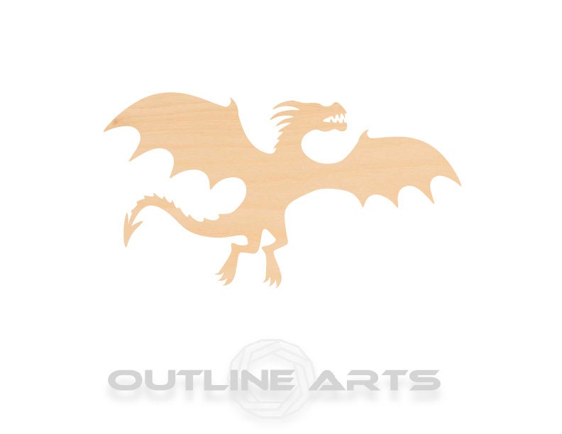 Unfinished Wooden Flying Dragon Shape | Craft Supply **Bulk Pricing Available**  SHIPS FAST*thicknesses are NOMINAL*