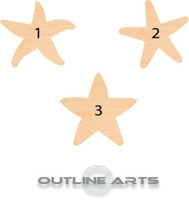 Unfinished Wooden Starfish Shape | Craft Supply **Bulk Pricing Available**  SHIPS FAST*thicknesses are NOMINAL*