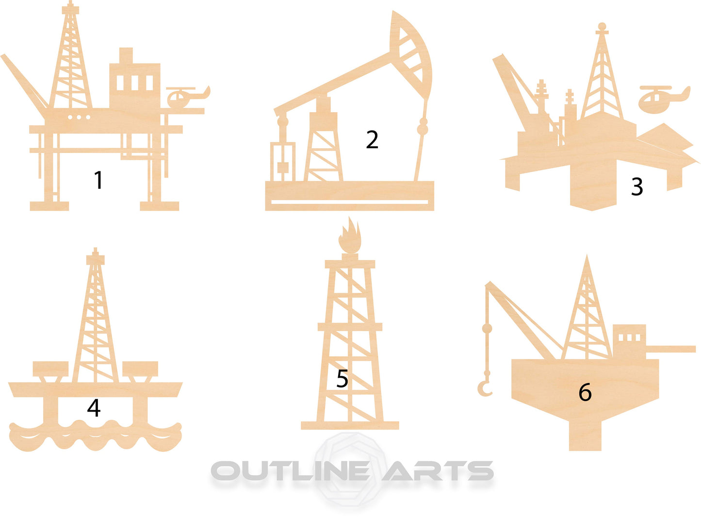 Unfinished Wooden Oil Field Shape | Craft Supply **Bulk Pricing Available**  SHIPS FAST*thicknesses are NOMINAL*