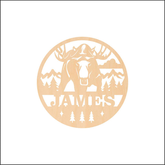 Moose Name Monogram, Wood Monogram, Monogram Door Hanger, Wedding Monogram, Nursery Monogram, Wooden Initials UNFINISHED; FREE SHIPPING
