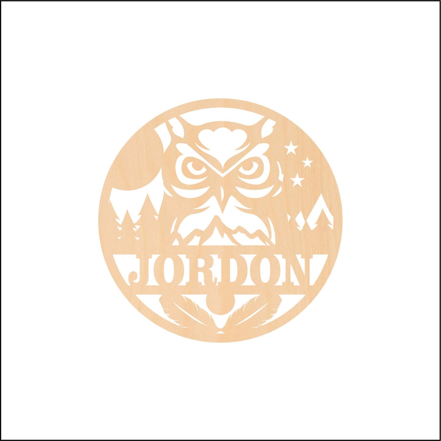 Owl Name Monogram, Wood Monogram, Monogram Door Hanger, Wedding Monogram, Monogram, Wooden Initials UNFINISHED; FREE SHIPPING