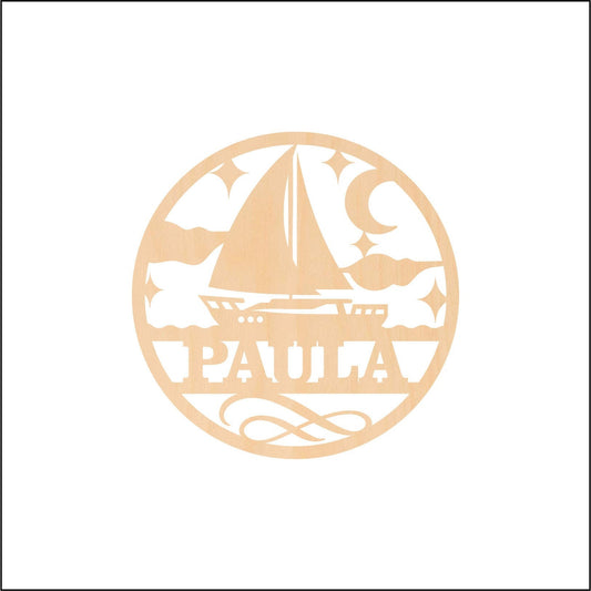Sailboat Name Monogram, Wood Monogram, Monogram Door Hanger, Wedding Monogram, Nursery Monogram, Wooden Initials UNFINISHED; FREE SHIPPING
