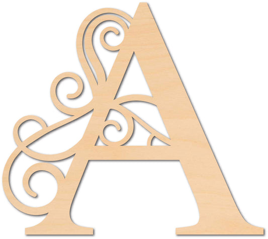 Swirl Letter Monogram, Wood Monogram, Monogram Door Hanger, Wedding Monogram, Nursery Monogram, Wooden Initials UNFINISHED; FREE SHIPPING