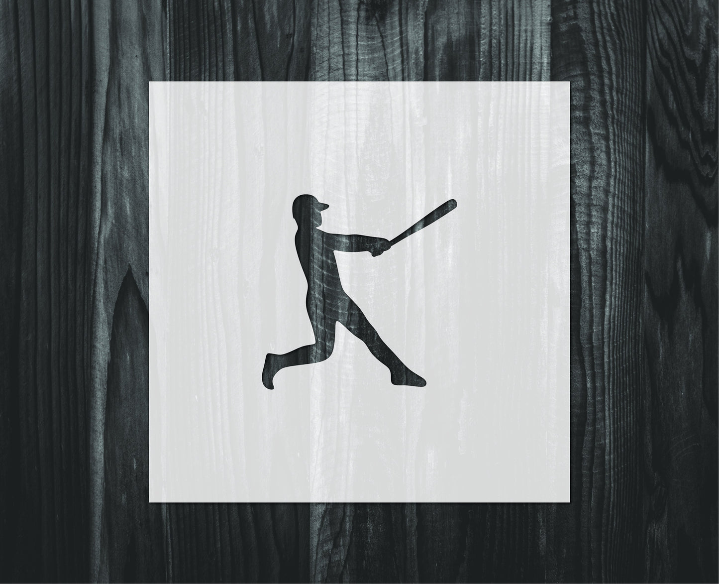 Baseball Player stencil, Mylar reusable stencil, Stencil, FAST SHIPPING