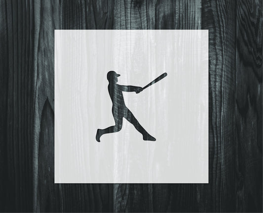 Baseball Player stencil, Mylar reusable stencil, Stencil, FAST SHIPPING