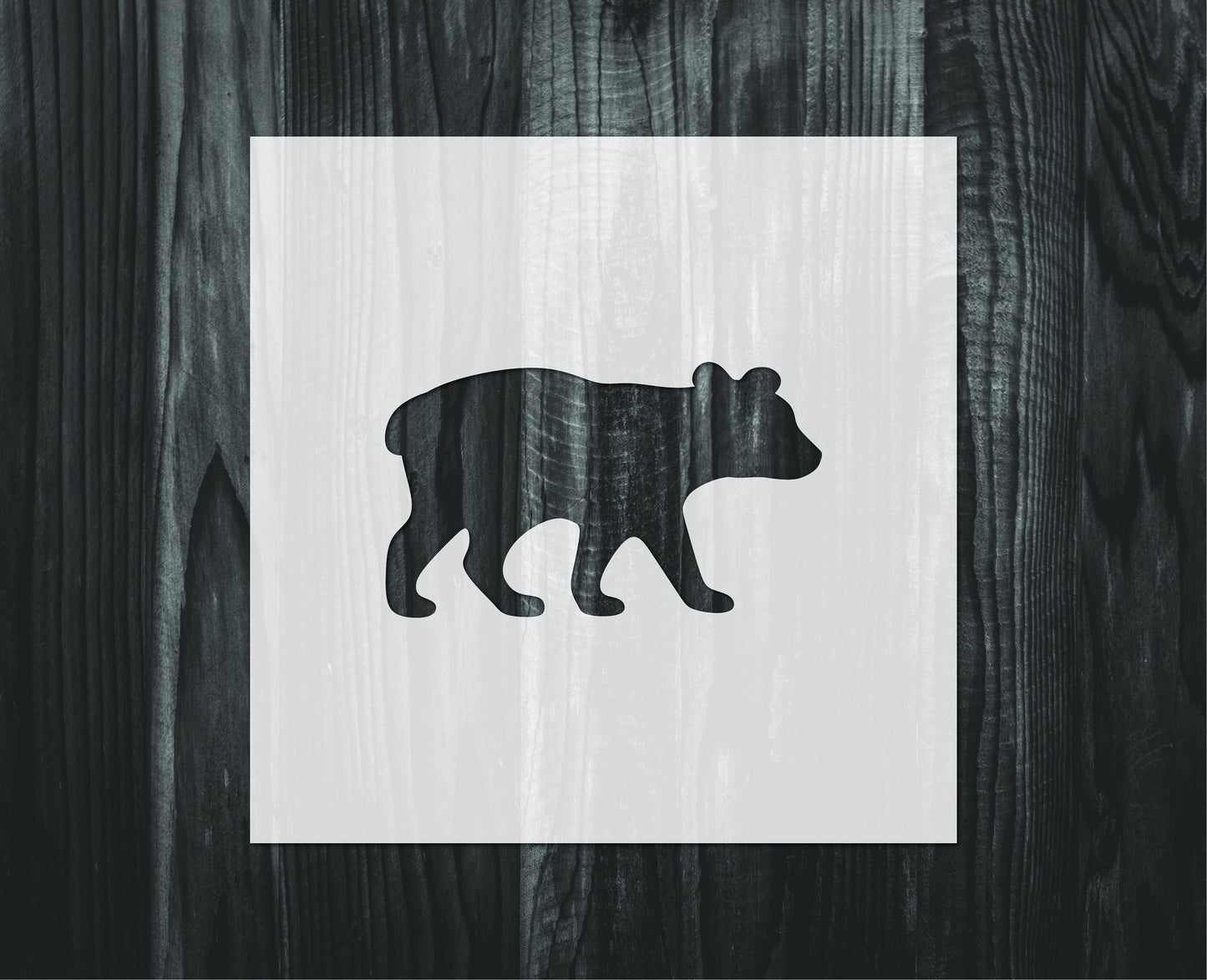 Bear cub stencil, Mylar reusable stencil, Stencil, FAST SHIPPING