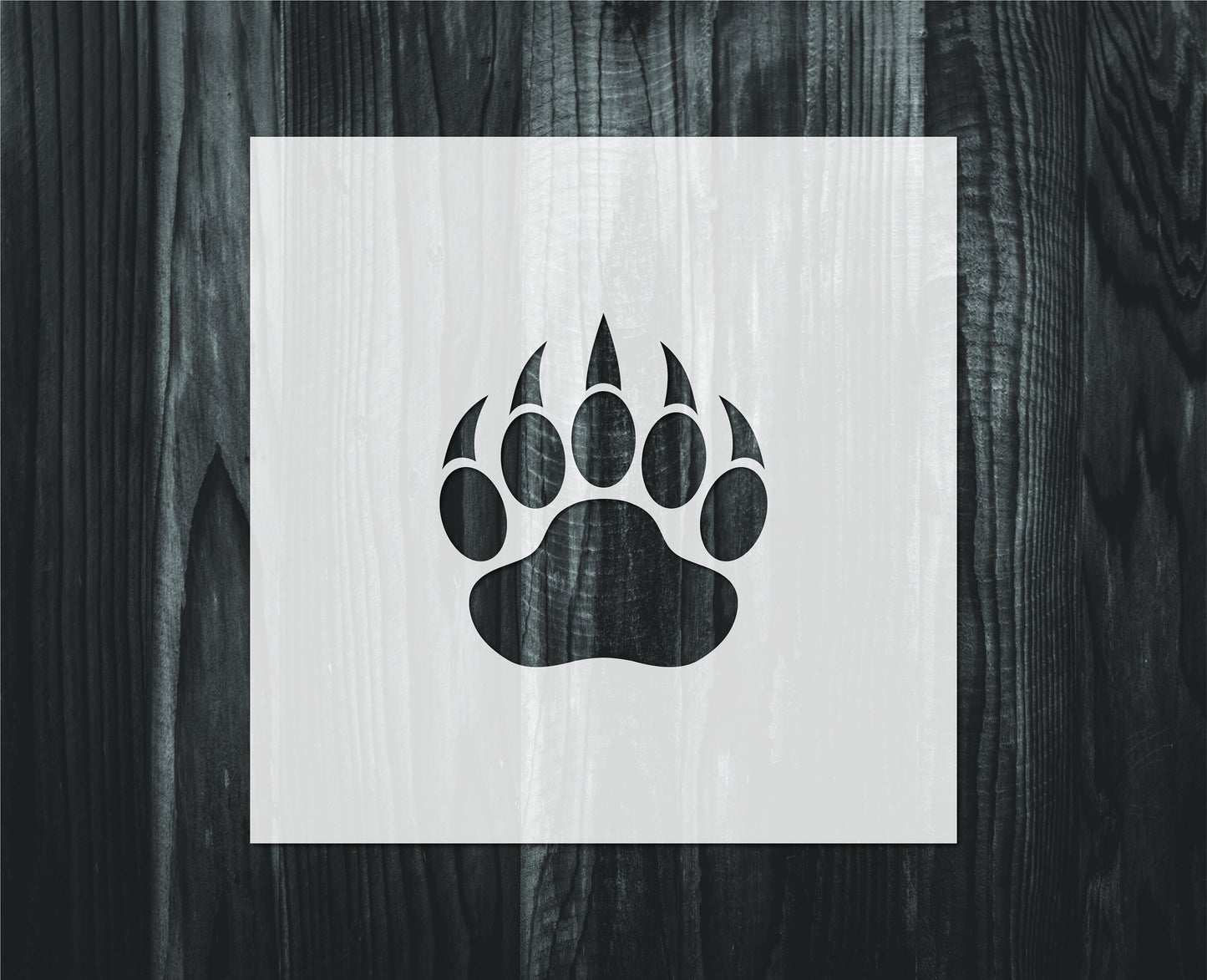 Bear paw print stencil, Mylar reusable stencil, Stencil, FAST SHIPPING