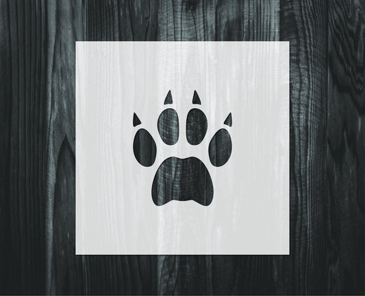 Bobcat paw print stencil, Mylar reusable stencil, Stencil, FAST SHIPPING