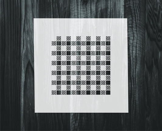 Plaid stencil, Mylar reusable stencil, Stencil, FAST SHIPPING