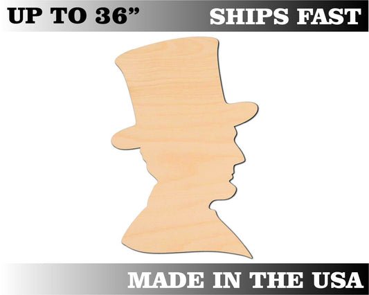 Unfinished Wooden Abraham Lincoln Shape | Craft Supply **Bulk Pricing Available**  SHIPS FAST*thicknesses are NOMINAL*