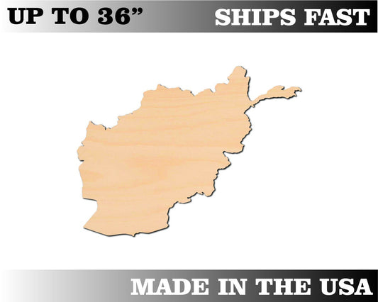 Unfinished Wooden Afghanistan Shape | Craft Supply **Bulk Pricing Available**  SHIPS FAST*thicknesses are NOMINAL*