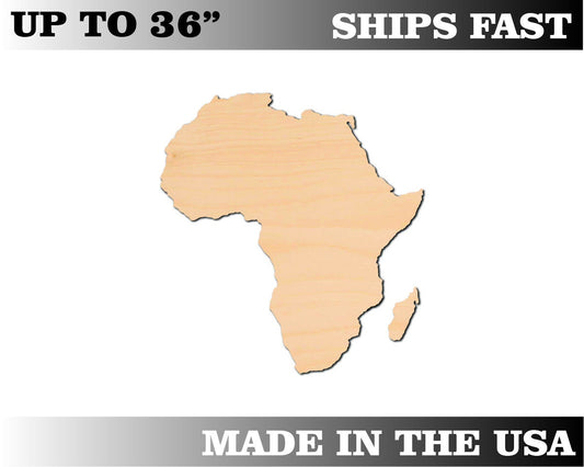 Unfinished Wooden Africa Shape | Craft Supply **Bulk Pricing Available**  SHIPS FAST*thicknesses are NOMINAL*