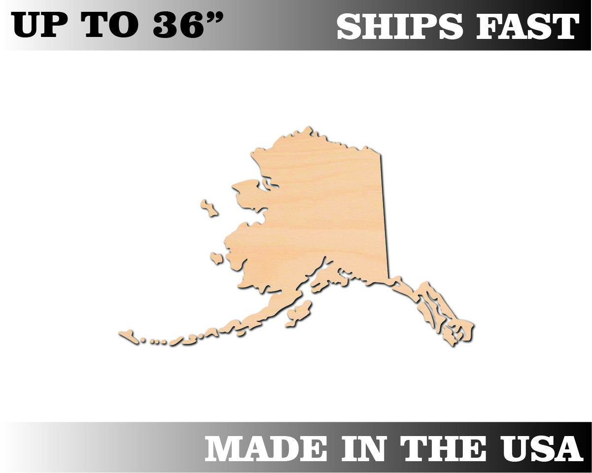 Unfinished Wooden Alaska Shape | Craft Supply **Bulk Pricing Available**  SHIPS FAST*thicknesses are NOMINAL*