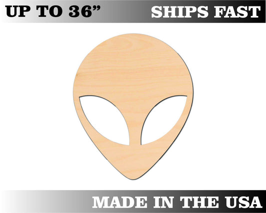 Unfinished Wooden Alien Head Shape | Craft Supply **Bulk Pricing Available**  SHIPS FAST*thicknesses are NOMINAL*