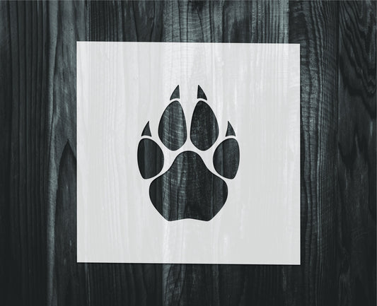 Cougar Paw Print stencil, Mylar reusable stencil, Stencil, FAST SHIPPING