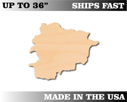 Unfinished Wooden Andorra Shape | Craft Supply **Bulk Pricing Available**  SHIPS FAST*thicknesses are NOMINAL*