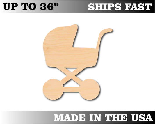 Unfinished Wooden Baby Carriage Shape | Craft Supply **Bulk Pricing Available**  SHIPS FAST*thicknesses are NOMINAL*