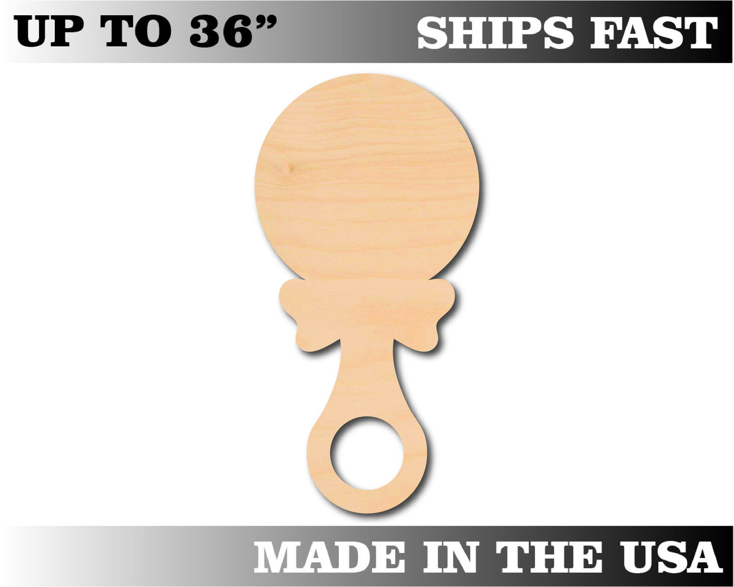 Unfinished Wooden Baby Rattle Shape | Craft Supply **Bulk Pricing Available**  SHIPS FAST*thicknesses are NOMINAL*