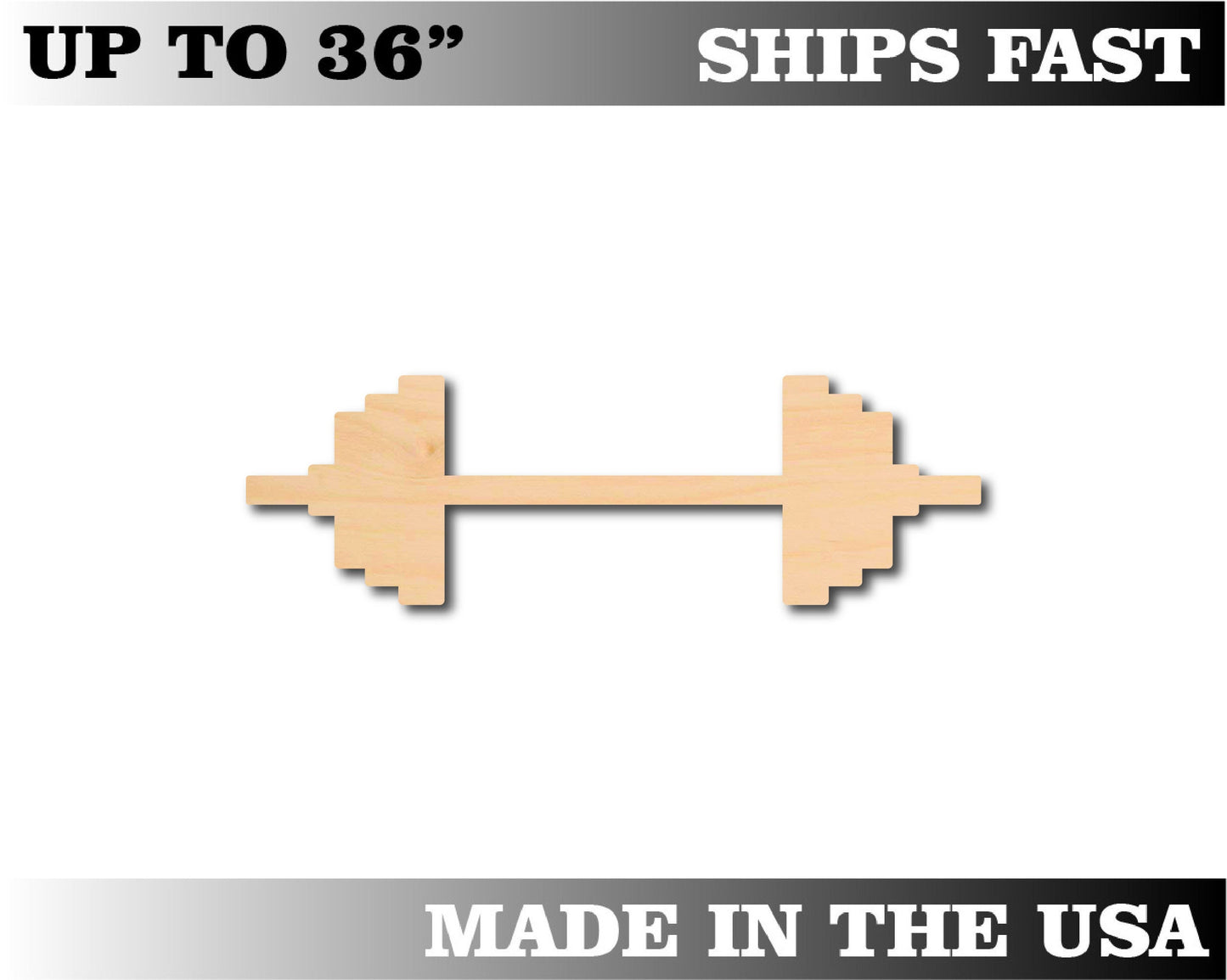 Unfinished Wooden Barbell Shape | Craft Supply **Bulk Pricing Available**  SHIPS FAST*thicknesses are NOMINAL*