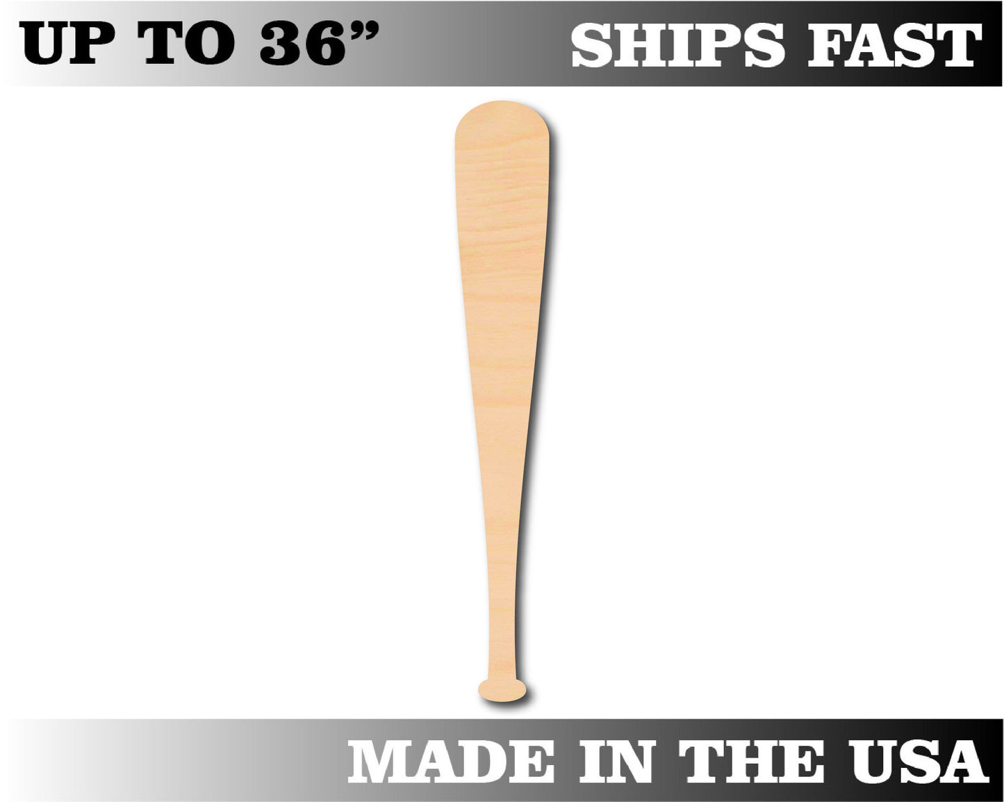 Unfinished Wooden Baseball Bat Shape | Craft Supply **Bulk Pricing Available**  SHIPS FAST*thicknesses are NOMINAL*