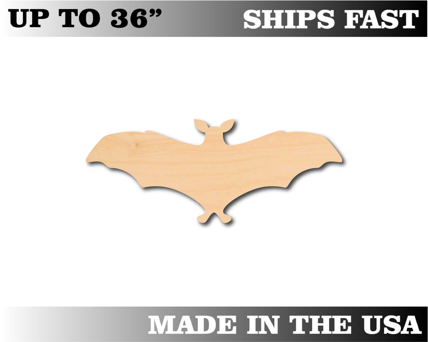 Unfinished Wooden Bat 2 Shape | Craft Supply **Bulk Pricing Available**  SHIPS FAST*thicknesses are NOMINAL*