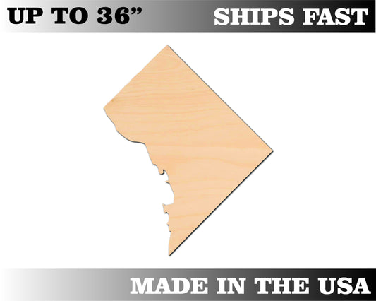 Unfinished Wooden Washington DC Shape | Craft Supply **Bulk Pricing Available**  SHIPS FAST